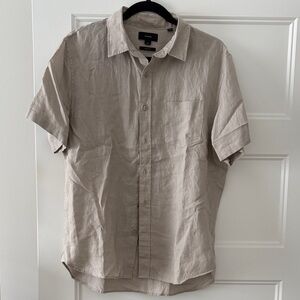 Vince Beige Linen Button Down Shirt